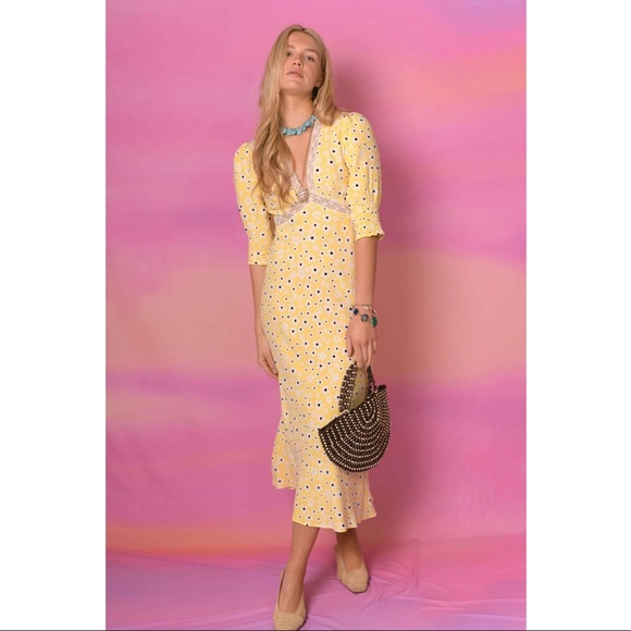 RIXO Dresses & Skirts - Rixo Gemma Dress in Yellow & Black Floral
